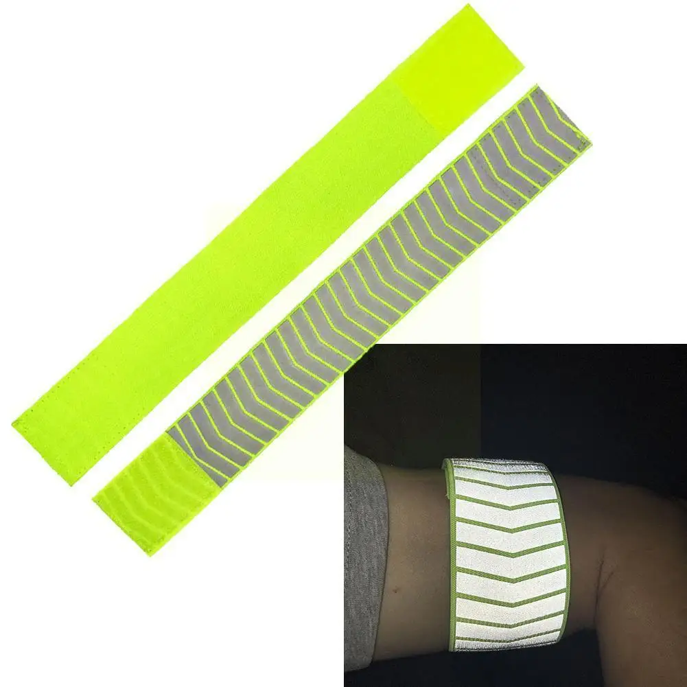 

Safety Reflective Sports Arm Bands Arrow Mark Wrist Belt Cycling Running Straps Reflector Safety High Tape Night Band Visib L9L4