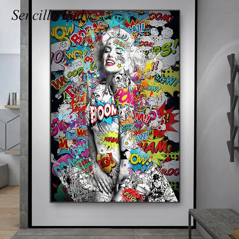Уличный стиль граффити настенный художественный плакат и печать фильмов звёзды
