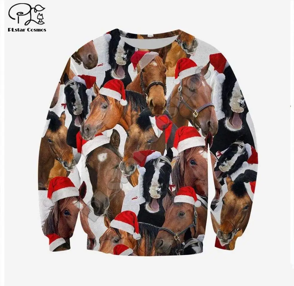 PLstar Космос олень Санта Клаус Merry Christmas 3D печатная Толстовка/куртка/Мужская Женская Хип-хоп Лошадь Стиль-2