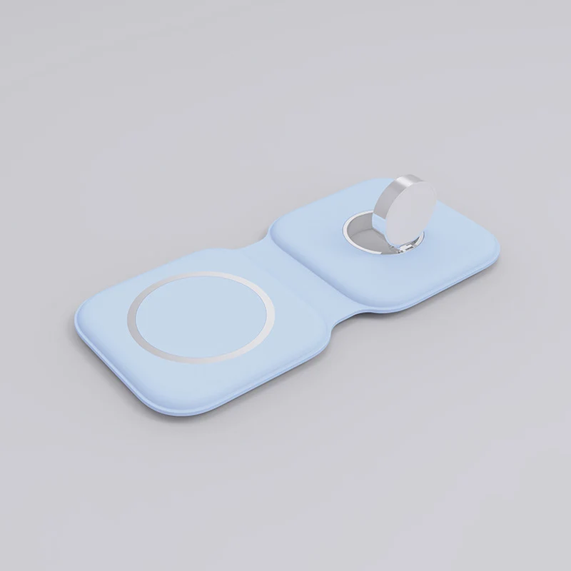 

2in1 folding wireless charger for Apple mobile phone watch,iPhone 12 pro magnetic wireless charger for xiaomi wireless charging