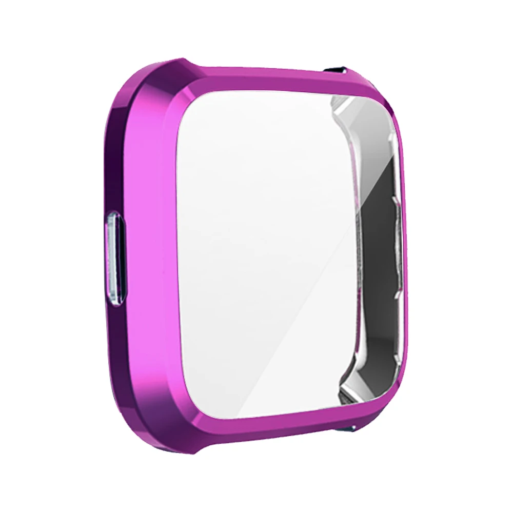 Purple Чехол для часов Fitbit Versa Lite/Versa 2, Мягкий защитный чехол для экрана Versa2, легкий ТПУ бампер, тонкий Чехол, аксессуары - Цвет: Purple
