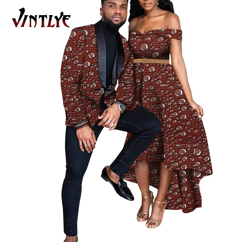 В африканском стиле Одежда для семейных пар мужских костюмов топ и