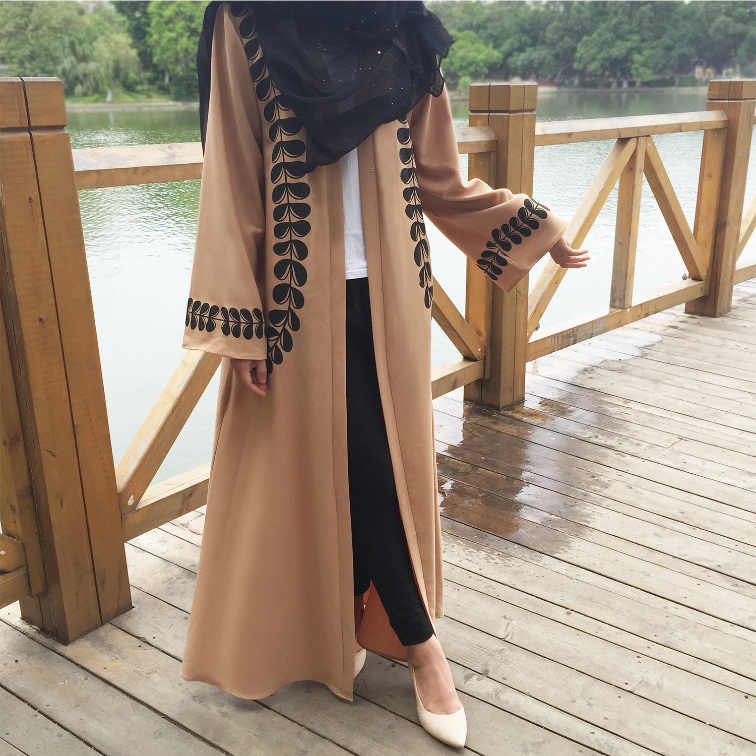 Мусульманский Кафтан-абайя платье-кимоно женское арабское кимоно из Дубая Caftan