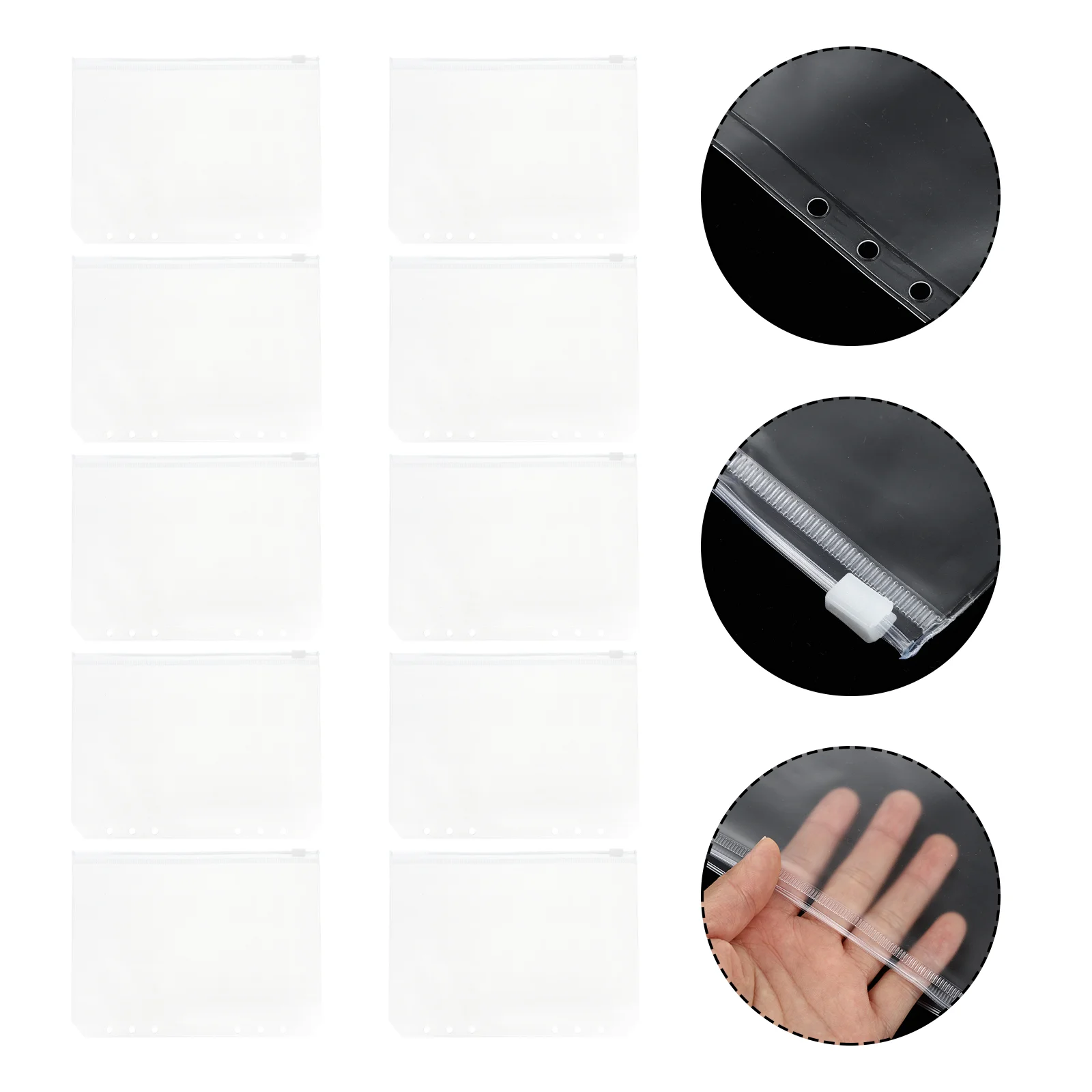 

10 шт., прозрачные пакеты из ПВХ на молнии