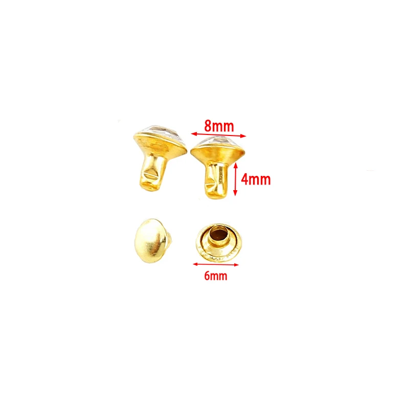 100 комплектов 8 мм светильник розовые стеклянные заклепки из горного хрусталя