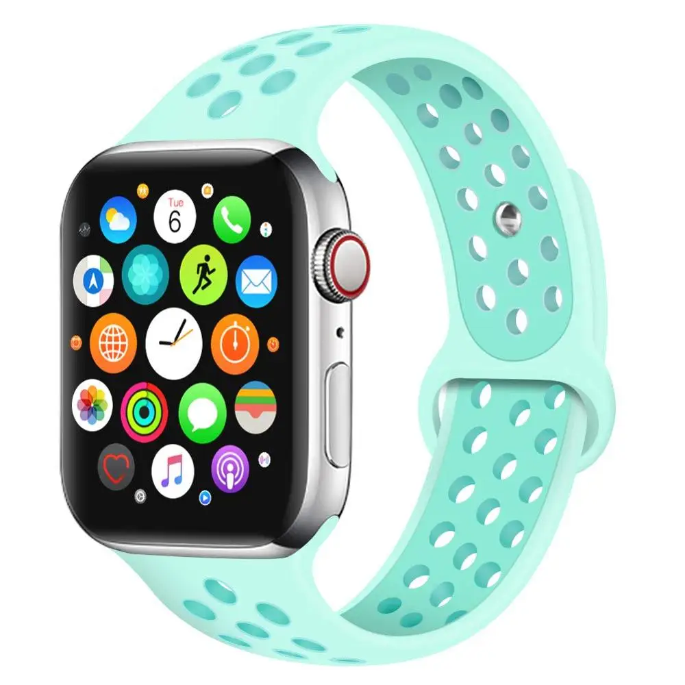 29 Ремешок для наручных часов Apple Watch 4 3/2/1 30 color38MM 40 мм Силиконовые из дышащего материала для наручных часов iWatch, сменный ремешок Спортивная петля серии 4 42 мм 44 мм - Цвет ремешка: 29