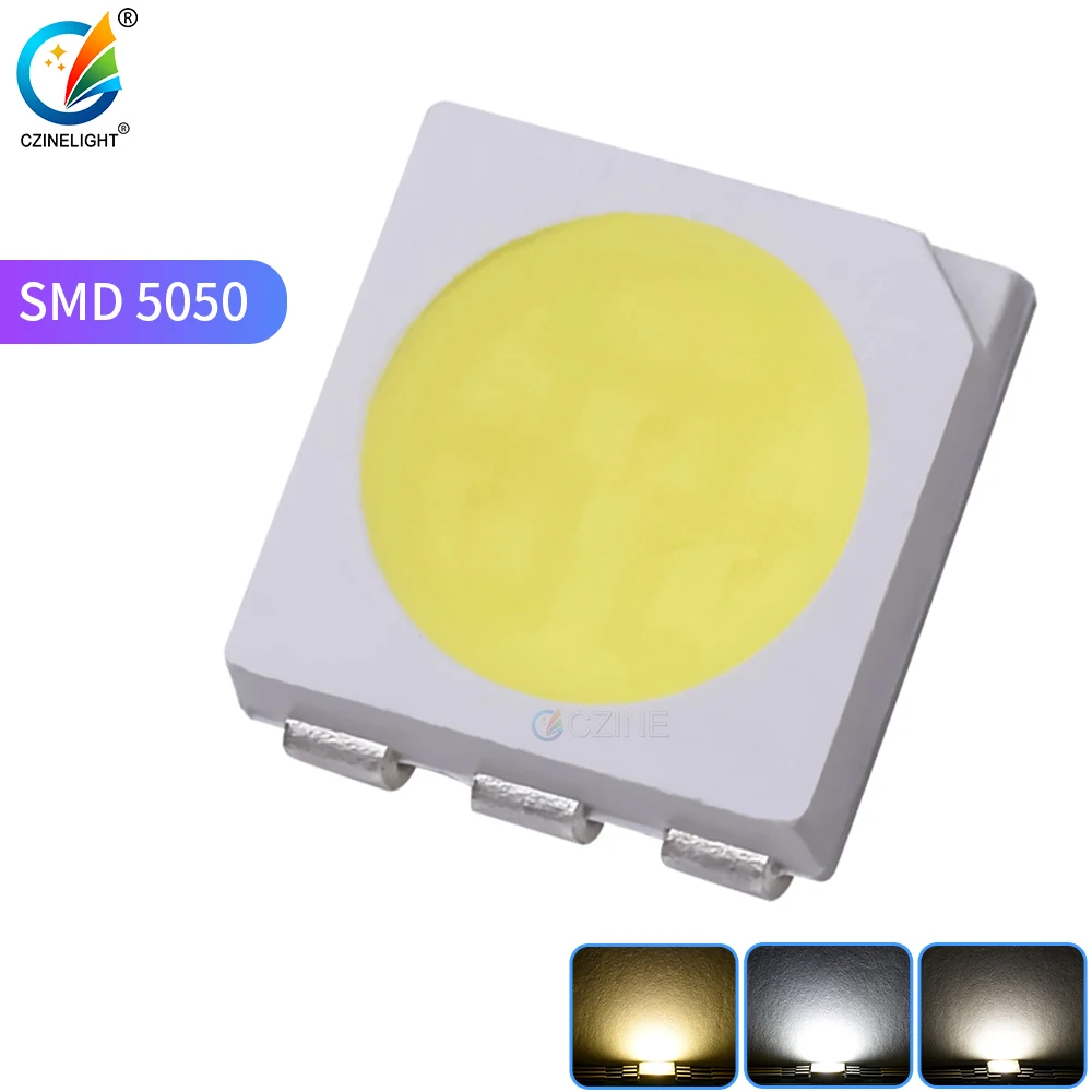 1000pcs/tray Czinelight Stock Selling Light Beads 5050 Smd White Warm White 15-26lm Led Emitting Diode