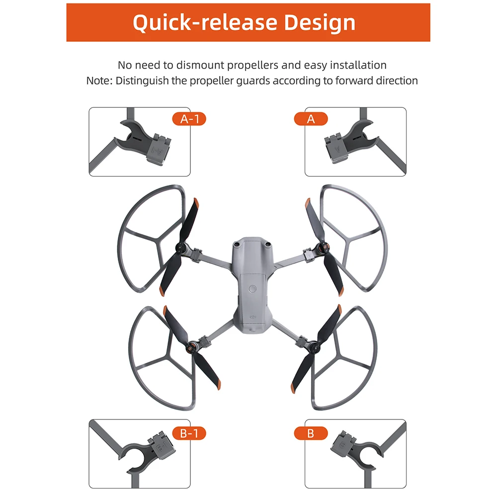 

For DJI Mavic Air 2/Air 2S Low-Noise Propellers Landing Gears Propeller Guard Foldable Extension Legs Protective Accessories