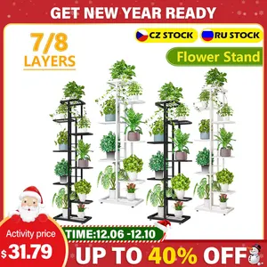 678layers flower stand rack storage shelf iron plant holder home garden flower pot organizer living room balcony storage rack free global shipping