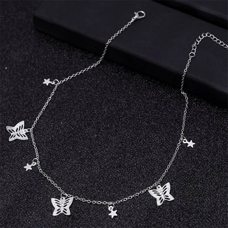 

Bohemian Cute Butterfly Choker Necklace For Women Gold Silver Color Clavicle Chain 2020 Fashion Female Chocker Jewelry
