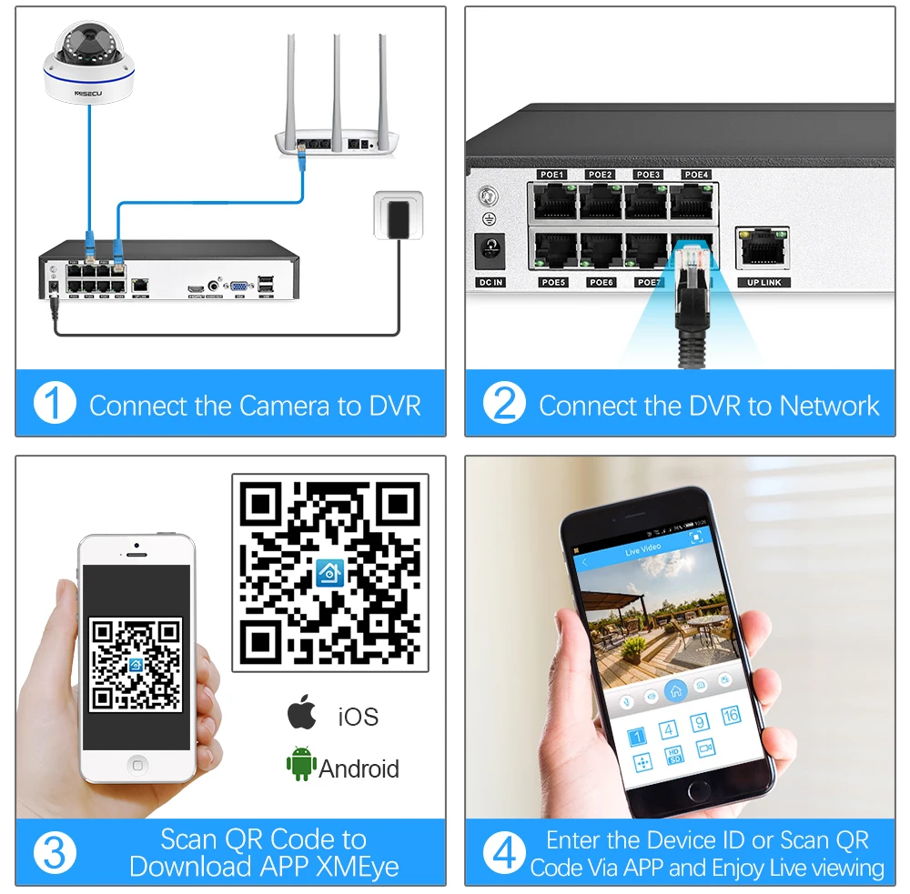 MISECU H.265 8CH 48 V POE CCTV система 5.0MP IP POE Антивандальная Водонепроницаемая металлическая камера 2560*1440 комплект видеонаблюдения