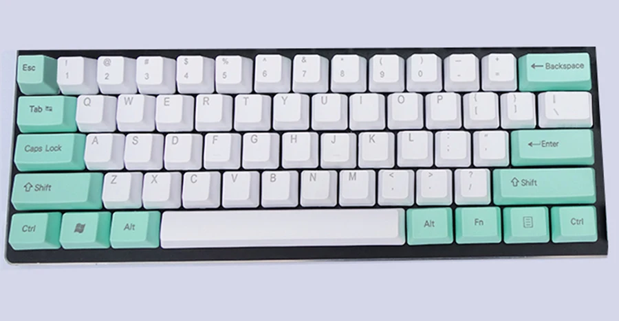 Колпачки для клавиш NPKC OEM PBT бело Мятно зеленые смешанные клавиши ANSI макет опция 61