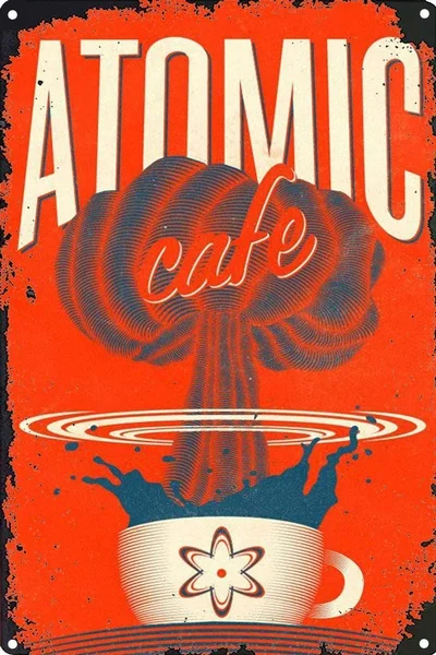 

Жестяной знак Atomic Cafe, настенное украшение, винтажный Алюминиевый металлический знак в стиле ретро, железная живопись, винтажный декоративн...