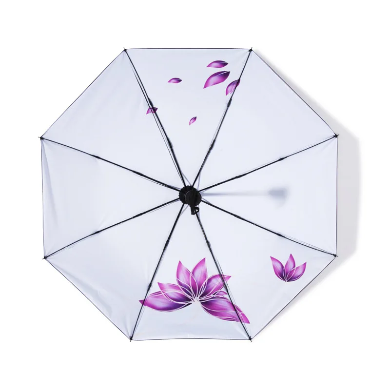 Женский 3D Солнечный дождливый Креативный новый узор с черным покрытием