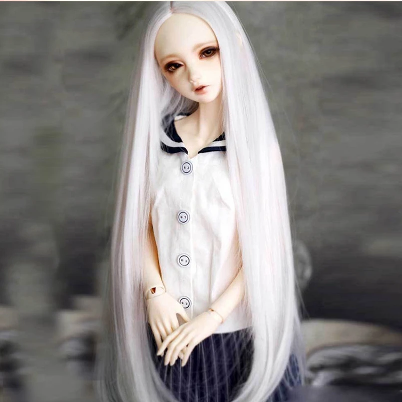 Bjd 1/3 длинный парик прямой белый для 1/3 2" 1/4 высокий шарнирная Кукла SD MSD DK DZ AOD DD VOLKS кукла