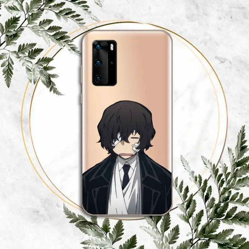 

Anime Bungo Stray Dogs Phone Case Transparent for huawei honor P 40 30 20 lite Pro 10 i 8 9 x p smart 2019