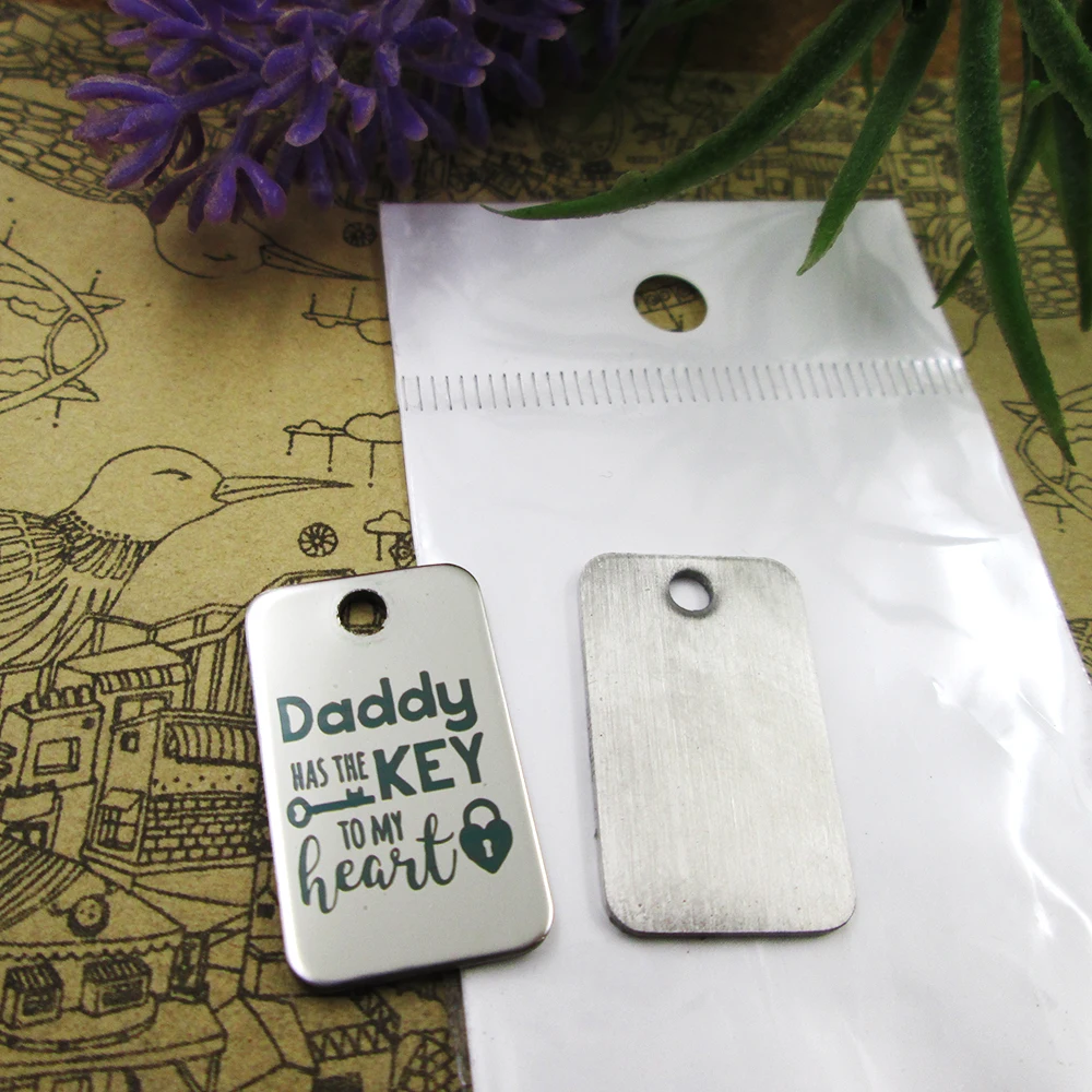 10 шт &quotdaddy has the key to my heart" подвески из нержавеющей стали 5 стилей для выбора DIY