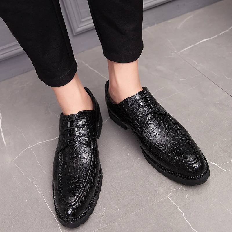 Кроссовки мужские кожаные на шнуровке повседневные уличные туфли-оксфорды