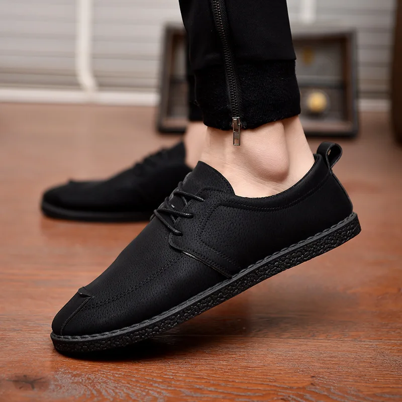 Кроссовки мужские из натуральной кожи матовые повседневные лоферы в стиле ретро