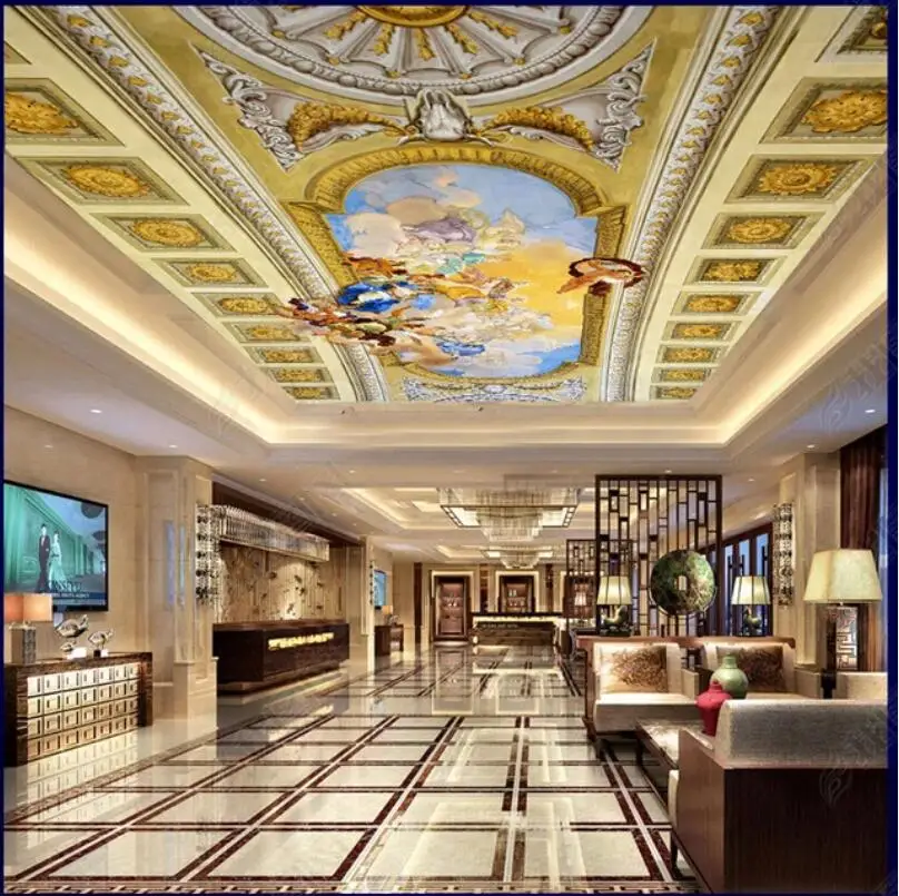 

3d ceiling murals photo wallpaper Luxurious European Gods Oil Painting living room decoration Wallpaper for walls in rolls