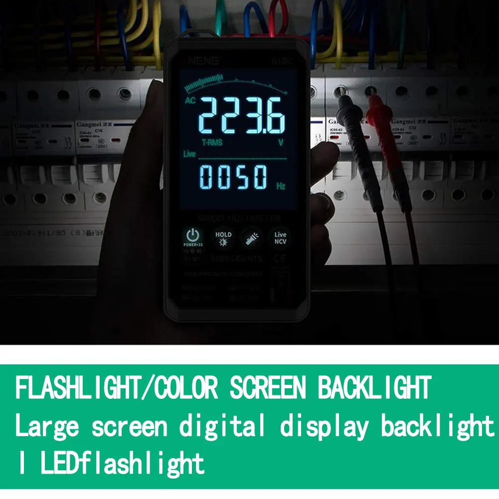 

ANENG 618C Digital Multimeter Smart Touch Analog Bar True RMS Auto Tester Professional Transistor Capacitor NCV Testers Meter