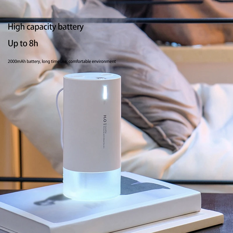 

Top Sale 430ML Mini Double Spray Humidifier Car Digital Air Humidifier Night Light USB Charging Humidificadores