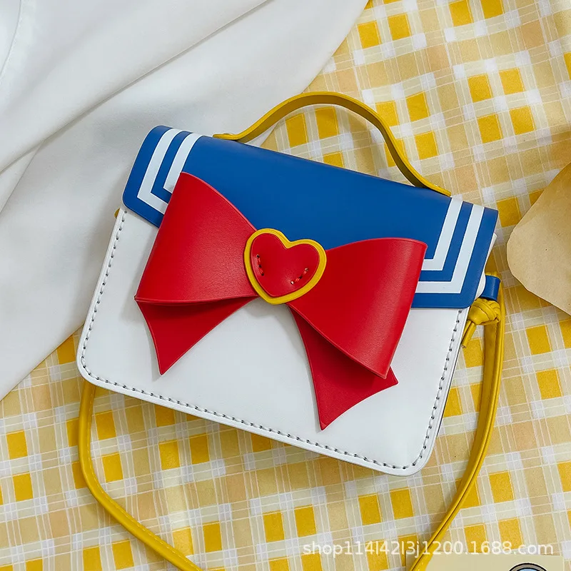 

DIY NEW PU Bag Sailor Moon pattern Inclined shoulder bag Model Handmade Gift For Girl