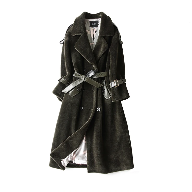 Пальто из натурального меха женская одежда 2020 Длинная зимняя куртка овечья