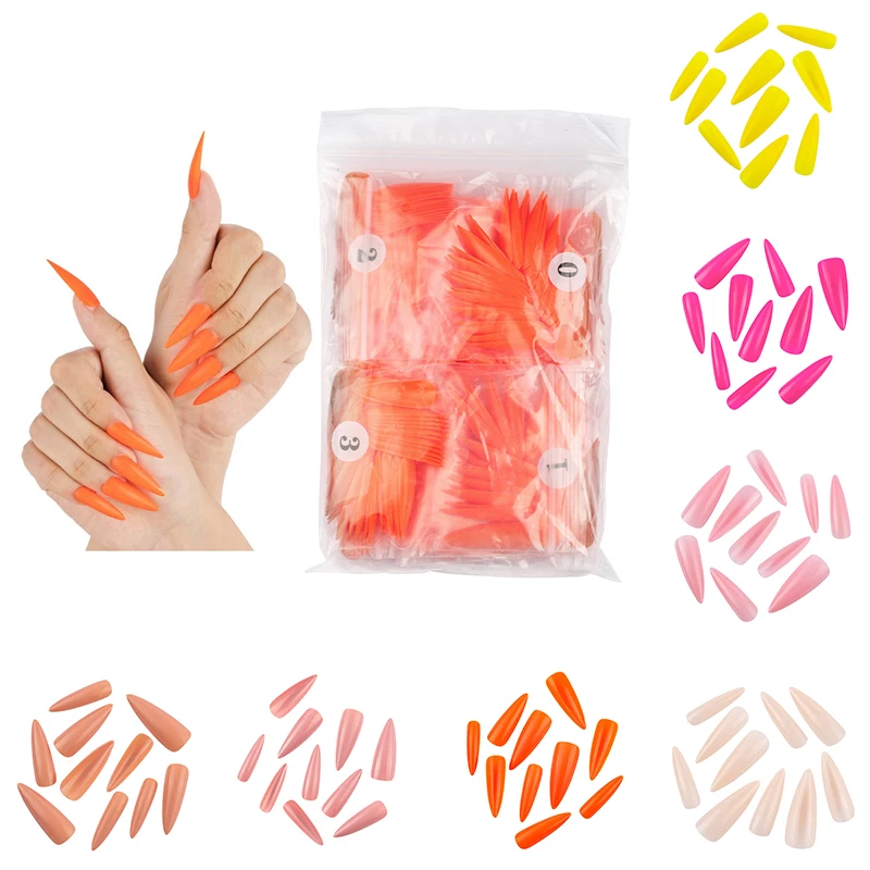 

Накладные ногти, длинные, красные, синие, розовые, 500 шт./компл.