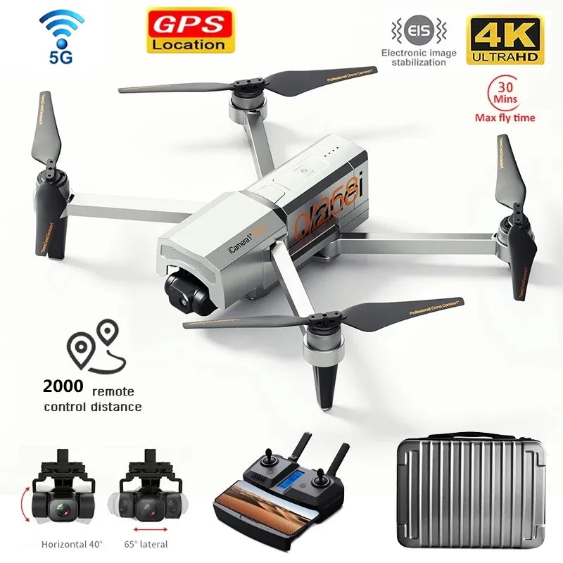 

2021 New GPS Drone 4K HD Camera 5G Wifi FPV Anti-Shake Two-Axis Gimbal Camera Brushless Motor Quadcopter Toy Plane kids Toys