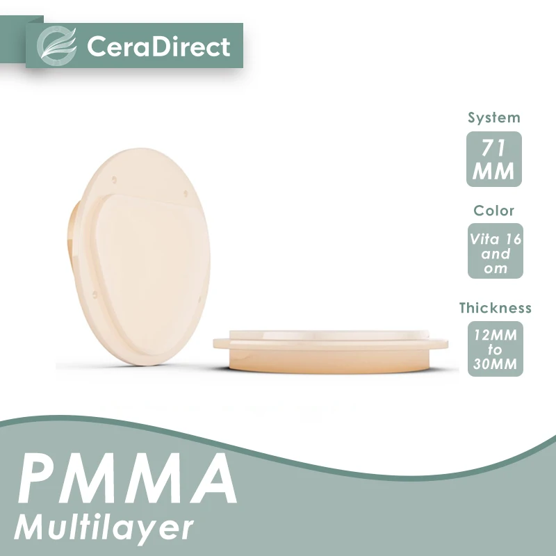 

Ceradirect Multilayer PMMA BlockAG System(71mm)20mmfor dental lab CAD/CAM