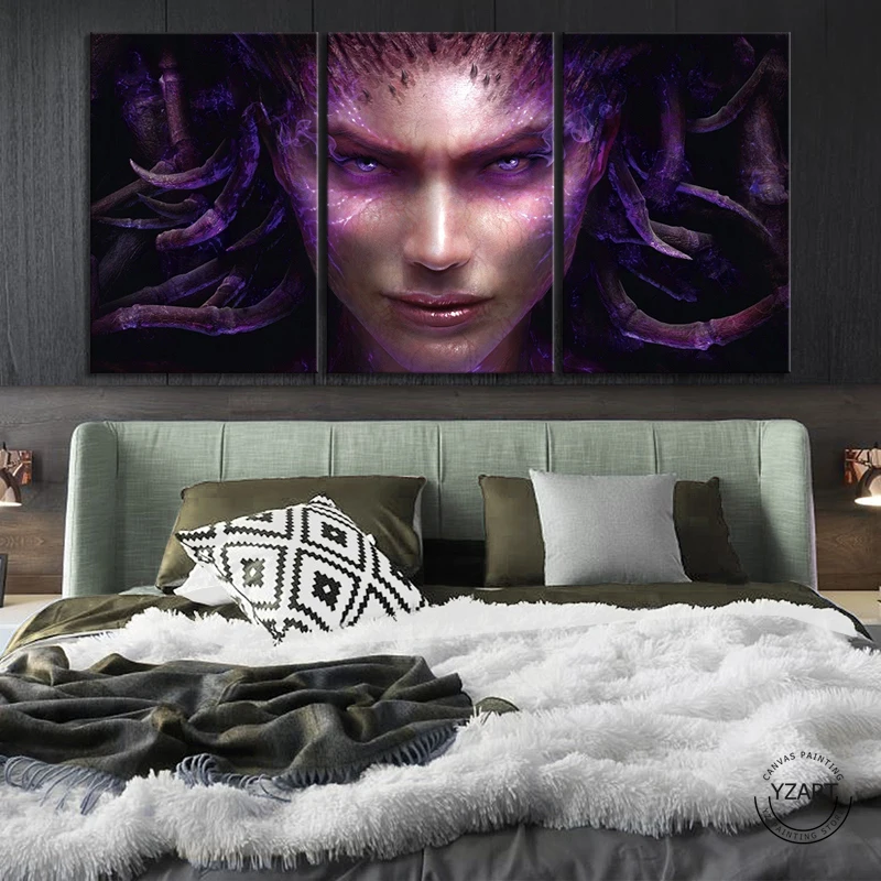 Queen of Blades StarCraft 2 Heart Of The Swarm Game Poster Pictures Modern Oil Painting Canvas Wall Art for Home Decor Unframed |