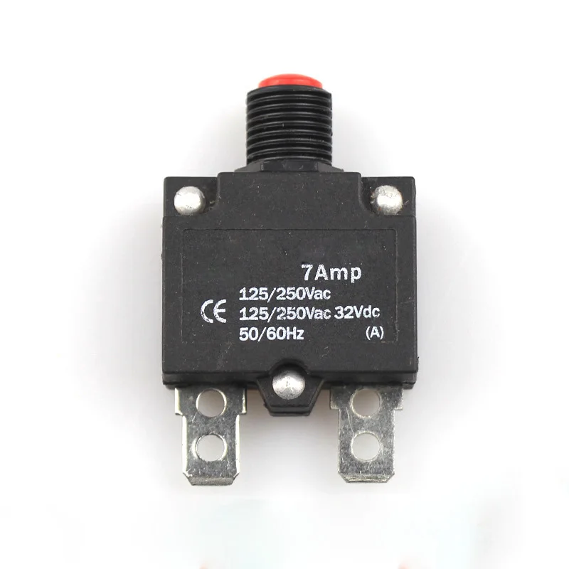 Черный 7 25A Переключатель кнопочный AC 125/250V DC32V тепловой выключатель чоппер|Детали
