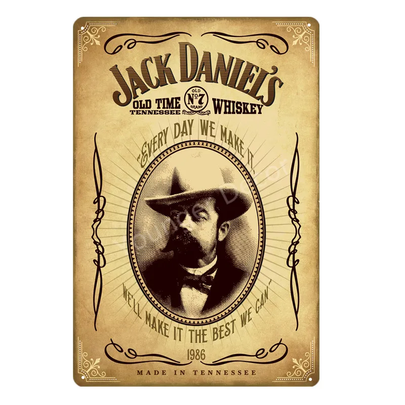 YD1440AI Jim Black Beer Jennessee виски винтажные металлические знаки Наклейка на стену для бара паба клуба человек пещера декоративные тарелки Олово плакат YI-067 - Цвет: YD1440AI