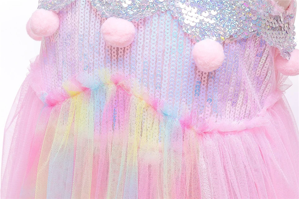Комплект из 3 предметов для девочек; Радужное платье с единорогом; Bebe; Розовая Одежда с лошадью; Детский костюм радужной пони на Хэллоуин; платье для дня рождения для маленьких девочек