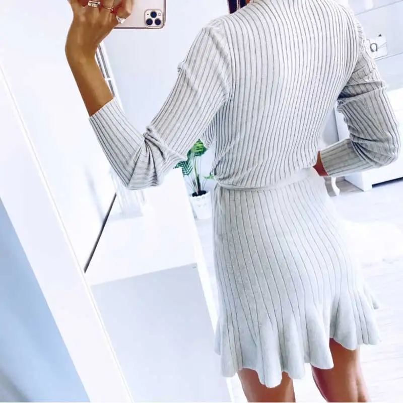 BOHO INSPIRED теплое вязаное платье с длинным рукавом сексуальные платья для женщин
