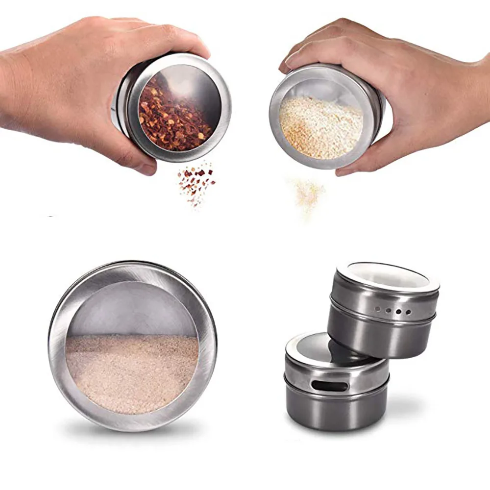 Новые магнитные банки для специй с этикетками наклейки бутылка приправ