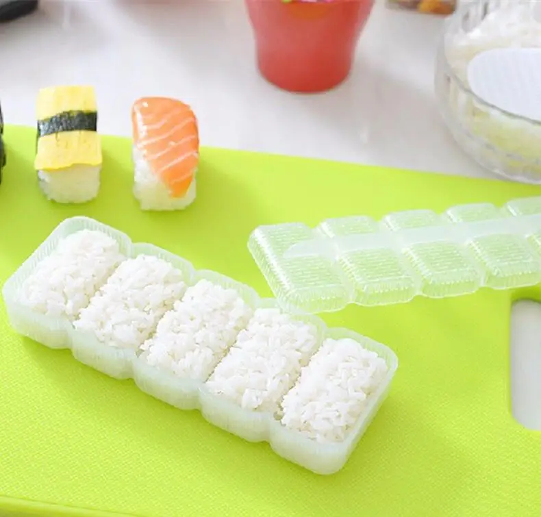 Японская форма для риса в суши 5 рулонов антипригарный пресс инструмент Bento