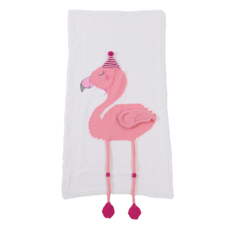 

60x120cm Flamingo Baby Blankets For Newborn Infants cotton Knitted Exquisite Protects Sleeping Kids Soft Towel Scarf Baby Stuff