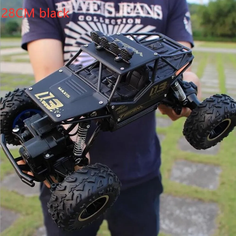 28cm alloy black 1:16 1:12 Радиоуправляемый автомобиль 4WD 4x4 2,4G Bigfoot с дистанционным управлением Багги внедорожный автомобиль альпинистские грузовики взрослые дети игрушка подарок джипы - Цвет: 28cm alloy black