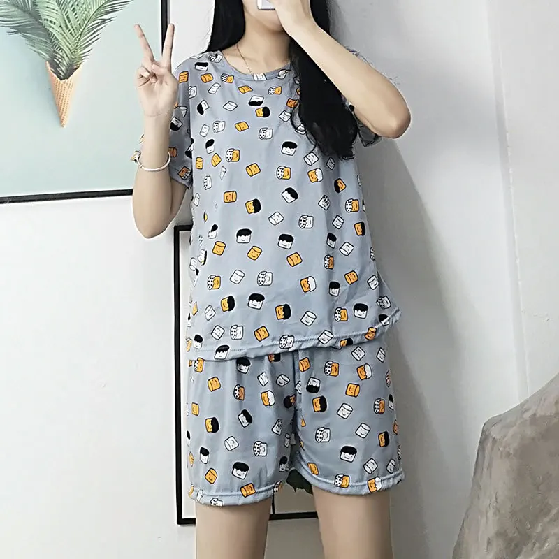 Женская пижама с коротким рукавом и мультяшным принтом | одежда