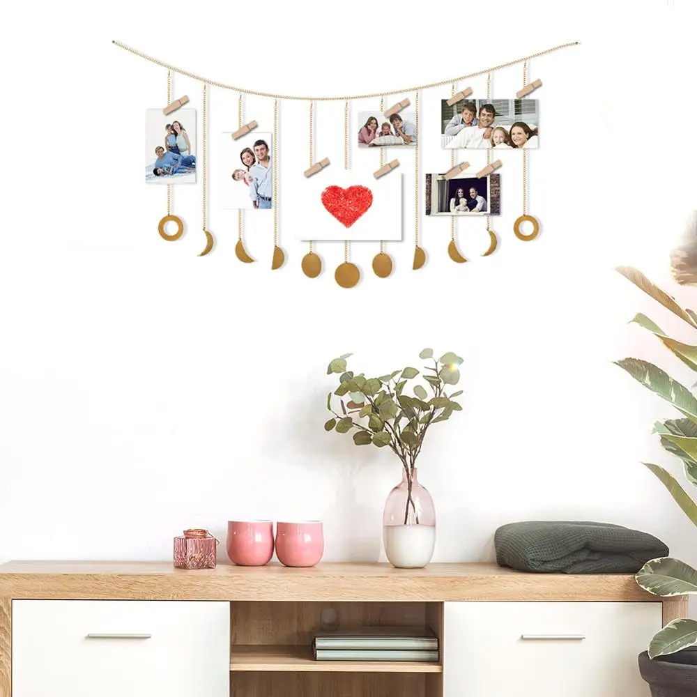 Декоративная гирлянда Луна в стиле бохо настенное украшение с цепочками декор