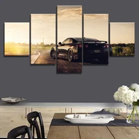 canvas 5 piece wall art prints black car and cuadros landscape posters home decor modern living room decoration paintings