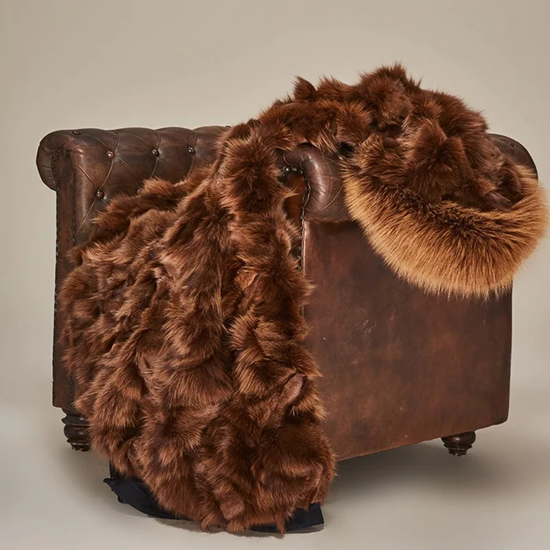 New Luxury Fox Raccoon Fur Hooded Parka X-Long Fur Coat for Autumn and Winter Fox Fur Liner Extension Real Fur Long Coat