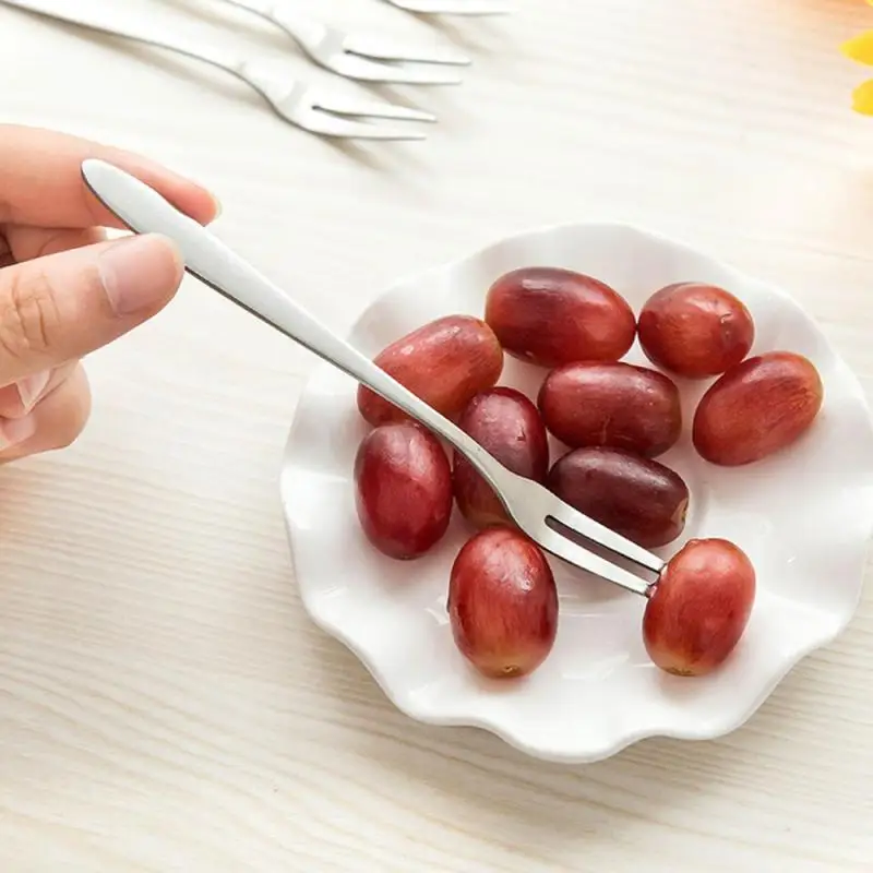 Stainless Steel Flatware Fruit Fork Appetizer Snack Dessert Kitchen Кухня Pick Gadget Snacks Cake Salar | Дом и сад