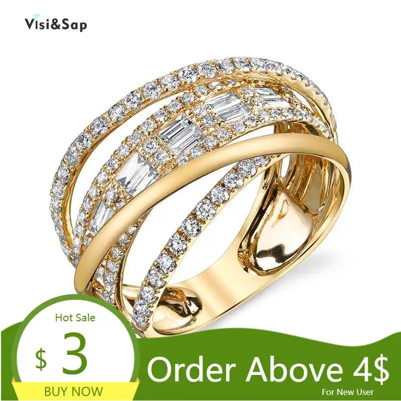 Женское кольцо с искусственными камнями Visisap геометрической линии ювелирное