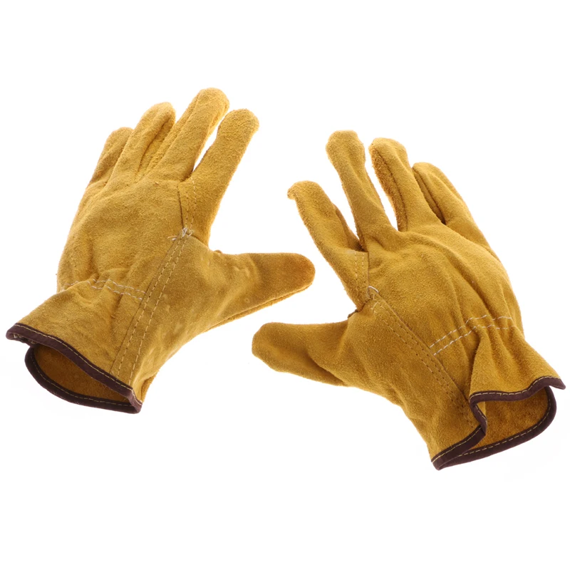 

1Pair Cowhide Safety Protective Gloves Welding Welder Work Repair Wear-Resistant