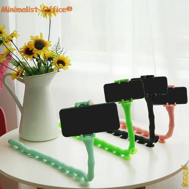 

New Cute Caterpillar Lazy Bracket Mobile Phone Holder Worm Flexible Mobile Phone Suction Cup Holder Home Wall-mounted Desktop
