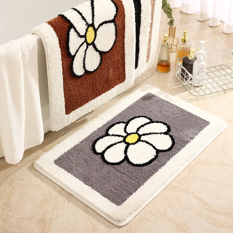 

Favoria Mat Carpet Rug Bathroom Furniture Sets Bath Rug Bathroom Accessories Sets Decoration Sunflower daisy non-slip