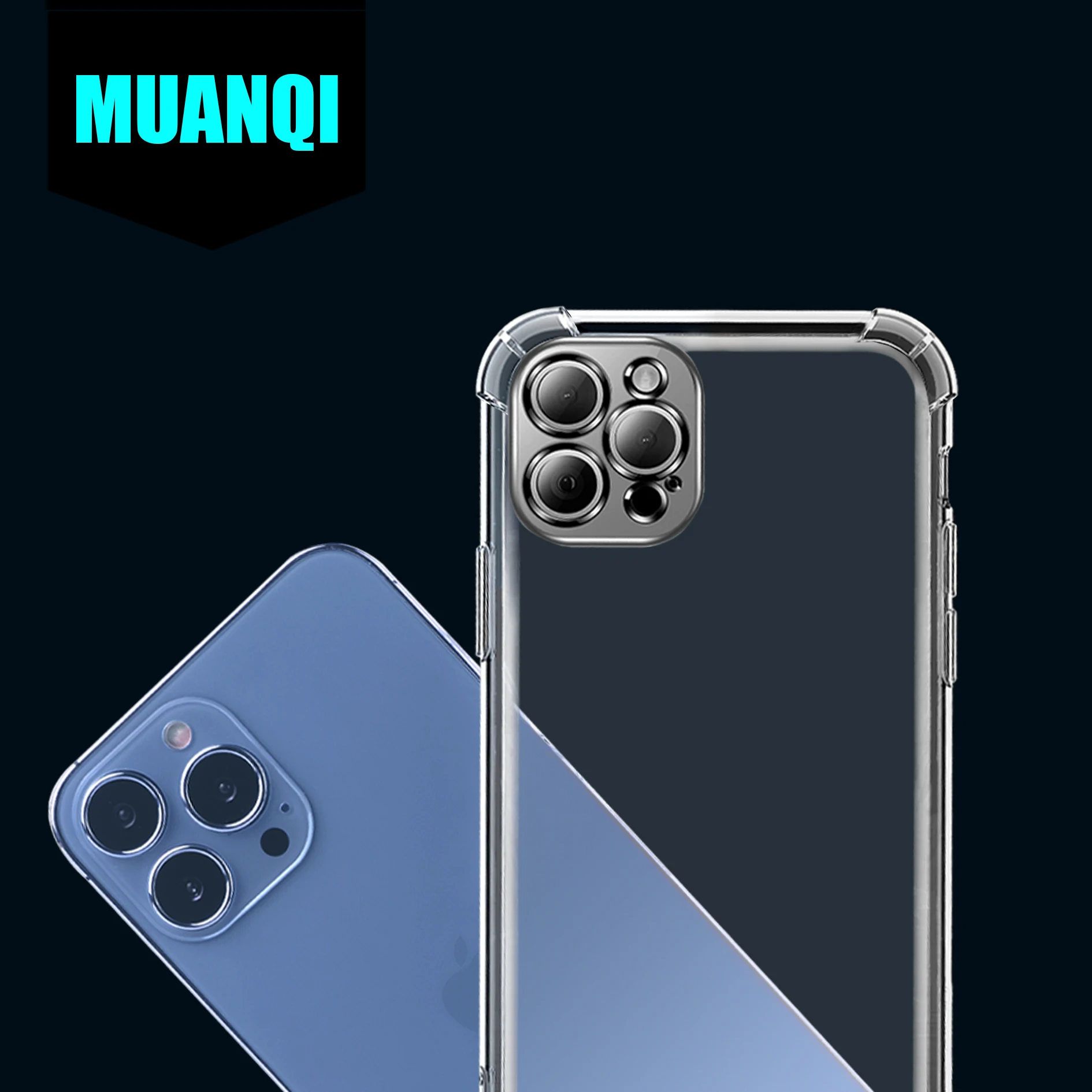 

Luxury Transparent Case For iPhone 11 12 13 Pro X Xs Max Shockproof Lens Protection Case 6 6s 7 8 Plus XR X Silicone Back Cover